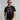 Stylish men's printed tee featuring a bold, colorful astronaut design on a black T-shirt.