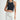 MABLE Contrast Trim Grecian Neck Cropped Tank - 33 Vibes LLC